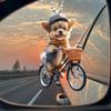 Christmas Ornament Funny Bicycle Dog Pendant Acrylic 2D Cartoon Animal Hanging Decoration for Xmas Tree Home Car Decor