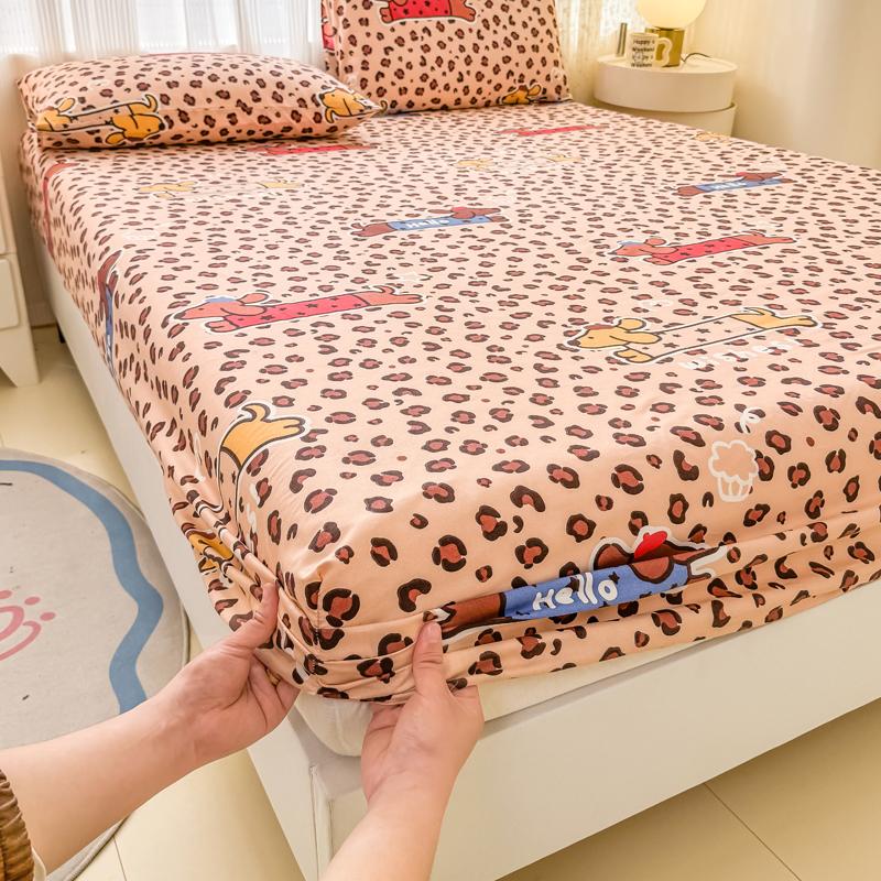1pc Flower Printed Bed Sheet with Elastic Single/Queen/King Mattress Protector Plant Style Fitted Bed Sheets sabanas 150x190