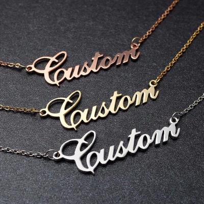 DIY Personalized Stainless Steel Name Necklace and Bracelet Set with Earrings