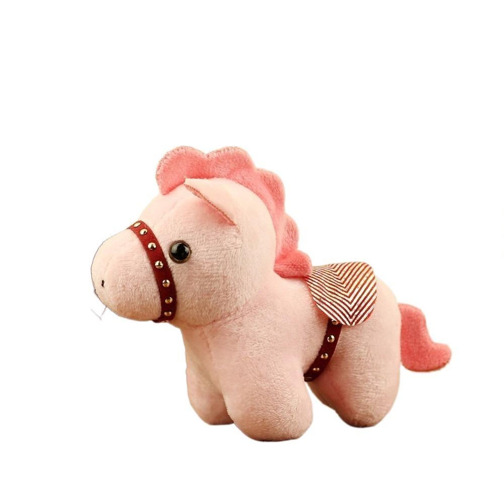 Cartoon Pony Pendant Mascot Doll Chinese Style Stuffed Animal Keyring Fluffy Backpack Pendant Zodiac Pony Figurine