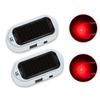 2Pcs LED Solar Powered Fake Security Light Simulated  Car Led Warning Light Wireless Strobe Signal Alarm Anti-Theft Caution Lamp