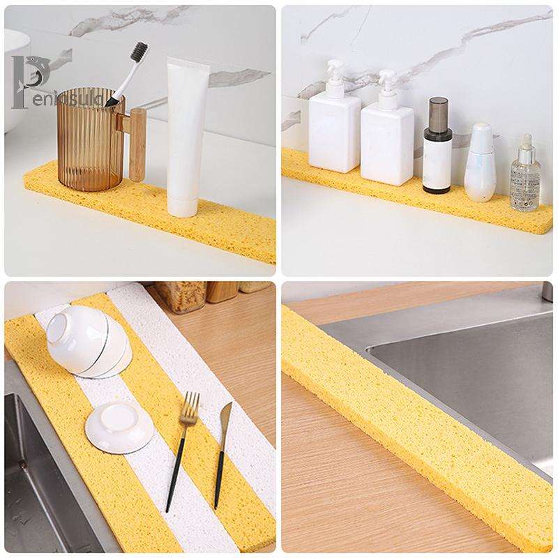 Éponge de protection anti-éclaboussures pour évier de cuisine, tapis de séchage de vaisselle réglable, récupérateur d'eau pour évier de salle de bain, tapis absorbant, protecteur de comptoir
