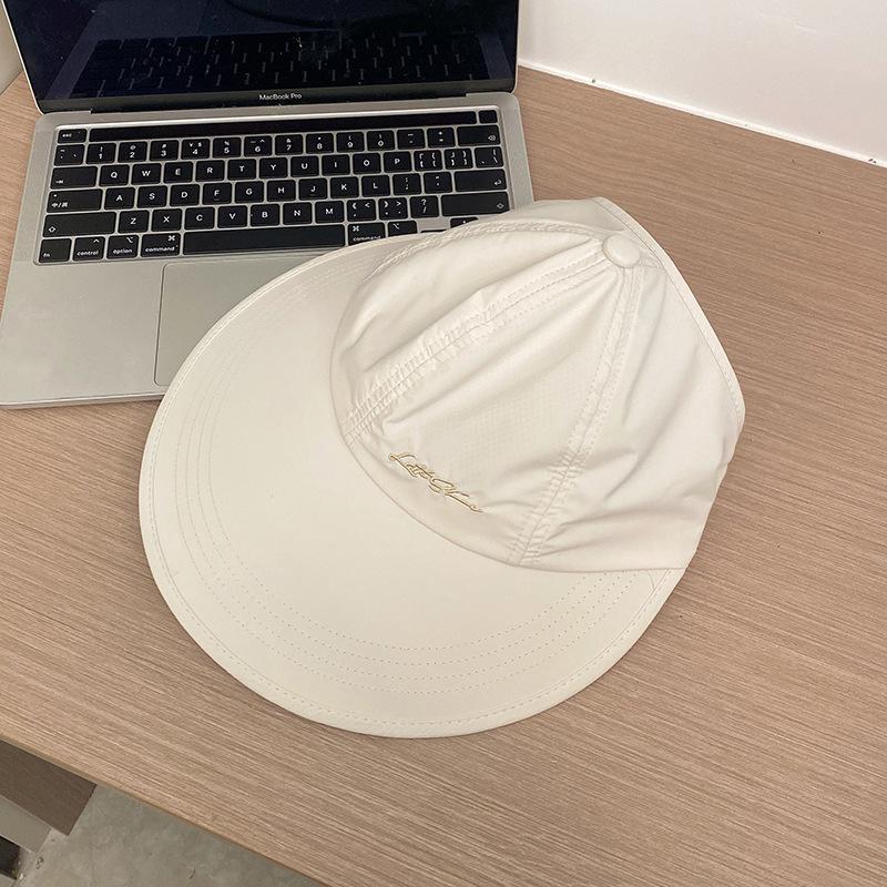 New Arrival Enlarged Brim Sun Hat for Women Outdoor Sun Protection Hat Quick-drying Peaked Cap Empty Top Sun Hat Can Be Tied Into A Ponytail