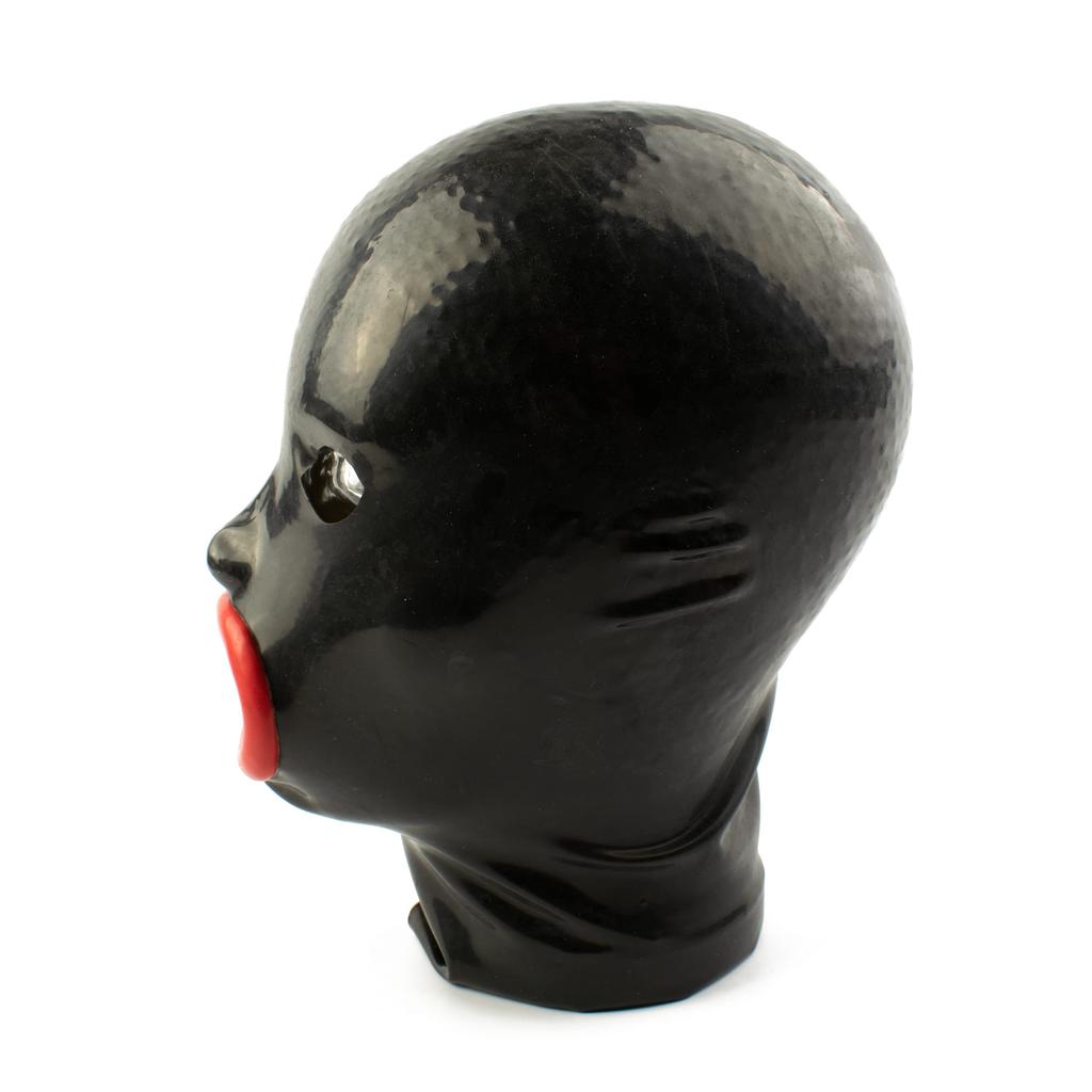 Schneller Versand Fabrik Latexhaube Bondageausrüstung Gummi-Maske Latex Kopfbedeckung
