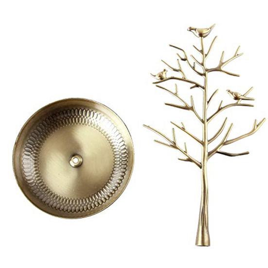 Vintage Bird Tree Jewelry Holder Trinkets Keys Earring Necklace Ring Bracelet Jewelry Accessories Display Organizer Stand Metal Storage Rack