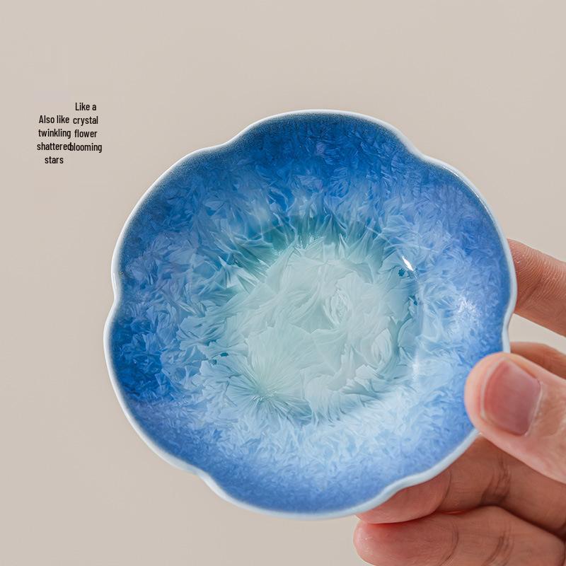 Exquisite Crystalline Glaze Ceramic Mug and Saucer - High-Grade Office Tea and Coffee Cup Gift