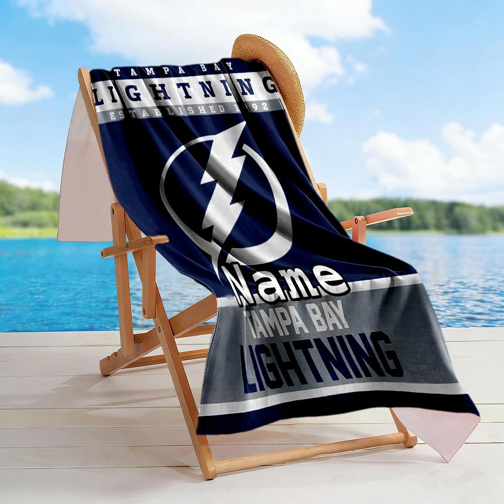 Tampa Bay Fan Gear Personalized Text Beach Towel Super Soft & Absorbent Suitable for Swimming Gym Camping Yoga Vacation