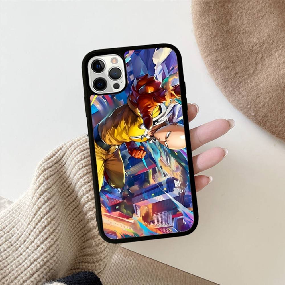 Anime Japanese Classic ONE P-PUNCH-MANS Phone Case For IPhone 17 16 Pro Max 11 12 13 14 15 Hard PC+TPU Bracket Back Cover