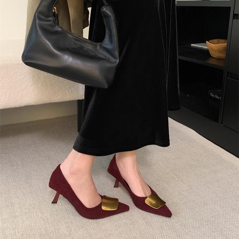 French Pointed-toe Women Office Pumps 2026 Spring New Elegant and Stylish Slim Thin Heels Wedding Party Stiletto Heels Shoes