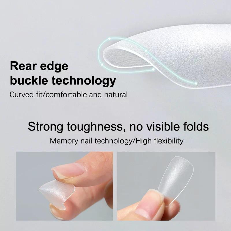 100Pcs/box Single Size Full Cover Nail Tips Clear Press On The Tip Nail Matte False Nail Tips Nail Extension Art Salon