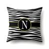 Polyester Pillowcase Zebra Pattern Printing Home Decoration Pillowcase 26 English Letter Cushion Cover Black and White