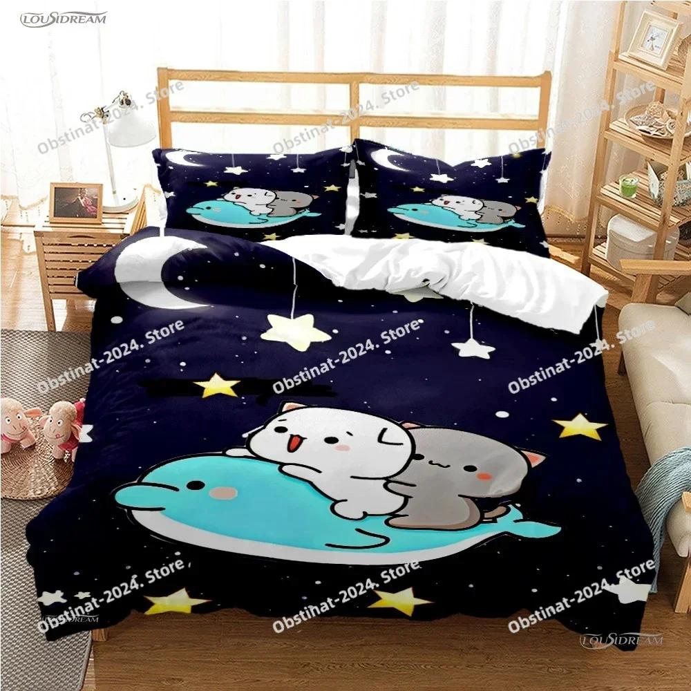 3D Cute BuBu Bear Cartoon Anime All Season Duvet Cover kawaii Bedding set Soft Quilt Cover and Pillowcases Full Queen King Size