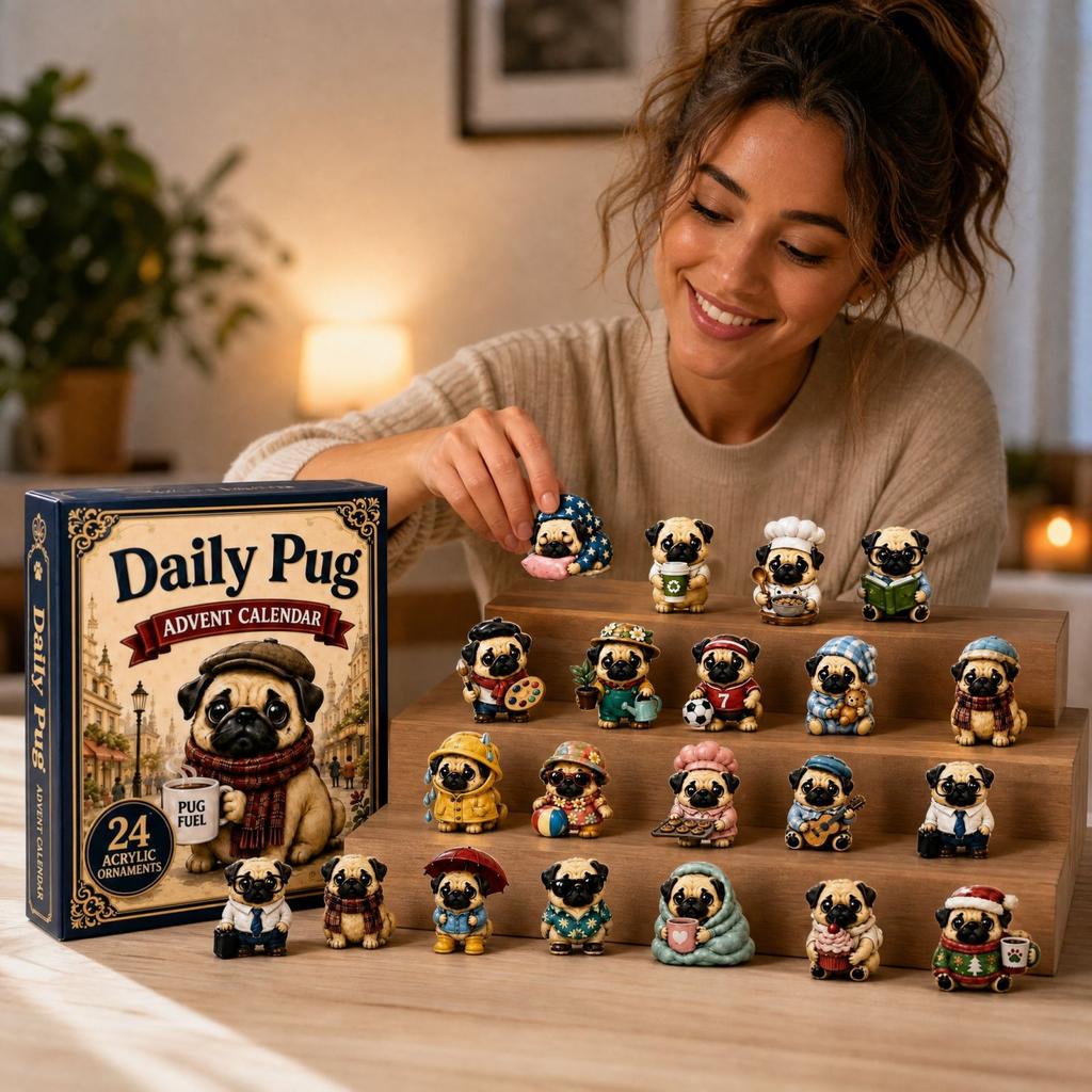 4th of Collectible Puppy with 2D Flat Acrylic Airplane-Shaped Display Case