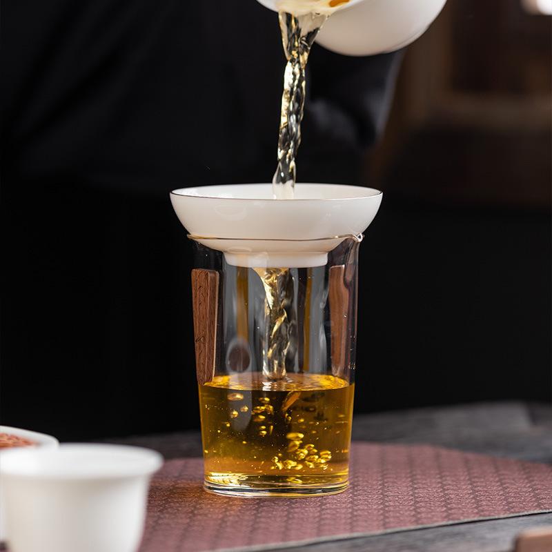 Talgjade Teeleck Weißporzellan Haushalts-Teeset Zubehör Teezeremonie Ochsengas Gold alle hundert Löcher Porzellan Teefilter