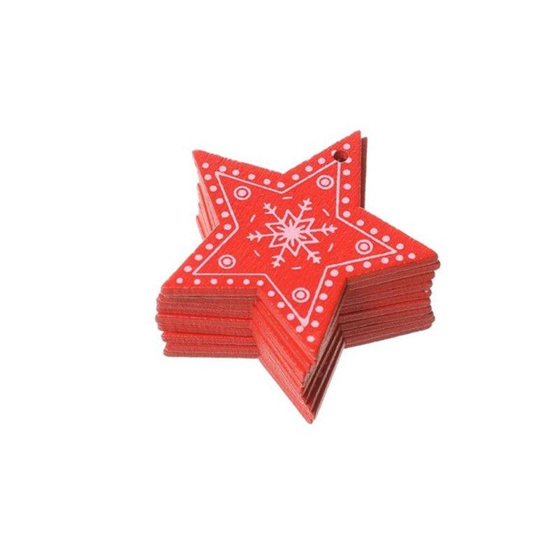 10pcs Christmas 5cm Tree Wooden Decor Xmas Home Hanging Ornaments Pendants Gift