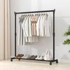 Rolling Clothing Rack Adjustable Heavy-Duty Telescopic Garment Rack Floor Hanger Storage Wardrobe For Bedroom Clothing Store