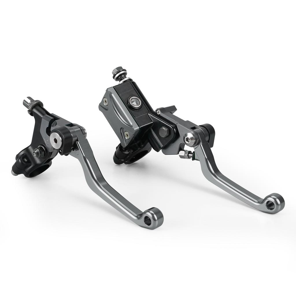 For Kawasaki KX125 KX250 KX250F KX450F KX 65 85 KLX125 KLX250 KLX450R CNC 7/8"Hydraulic Brake & Cable Clutch Lever Set Assembly