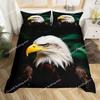 3D Eagle Duvet Cover, Dirt Bike Bedding Set For Kids Teens Adult Room Decor, Motocross Animals Black Printed Comforter Covers