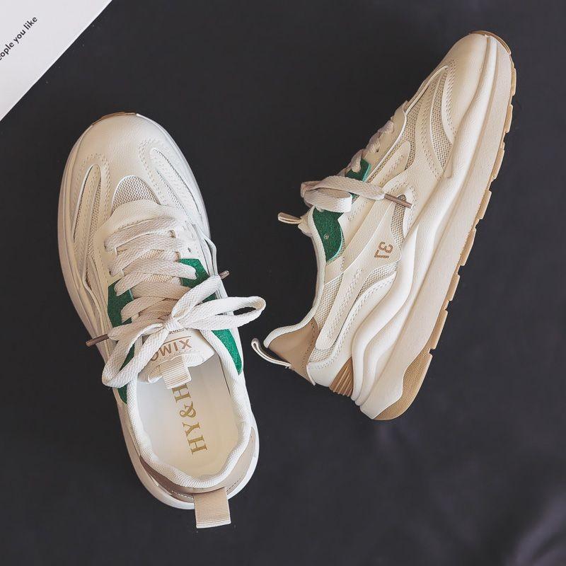 Spring and Autumn New Thick Soled Casual Shoes Women's Fashion Sports Shoes Anti Slip and Wear Resistant White Shoes