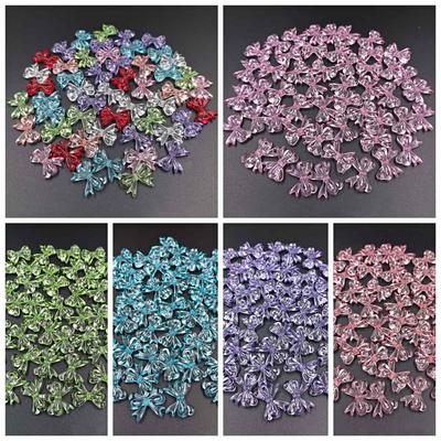 20PCS Multicolor Transparent Bow Beads Material 15*19mm Acrylic Beads DIY Handmade Jewelry Earrings Accessories