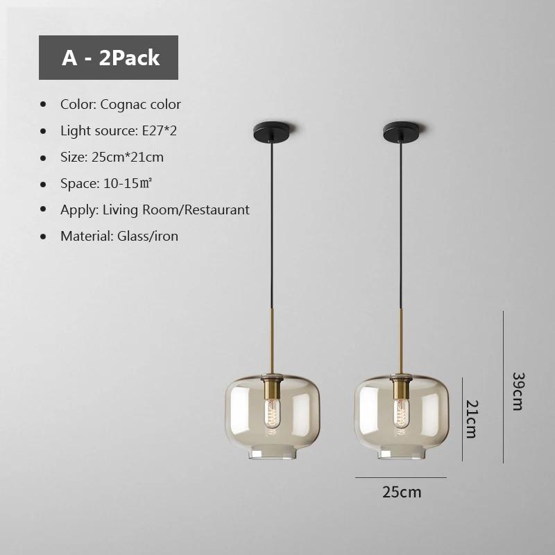Modern Hanging Loft Glass Lustre Pendant Light Nordic Industrial Decor Lights Fixtures E27/E26 for Kitchen Restaurant Lamp