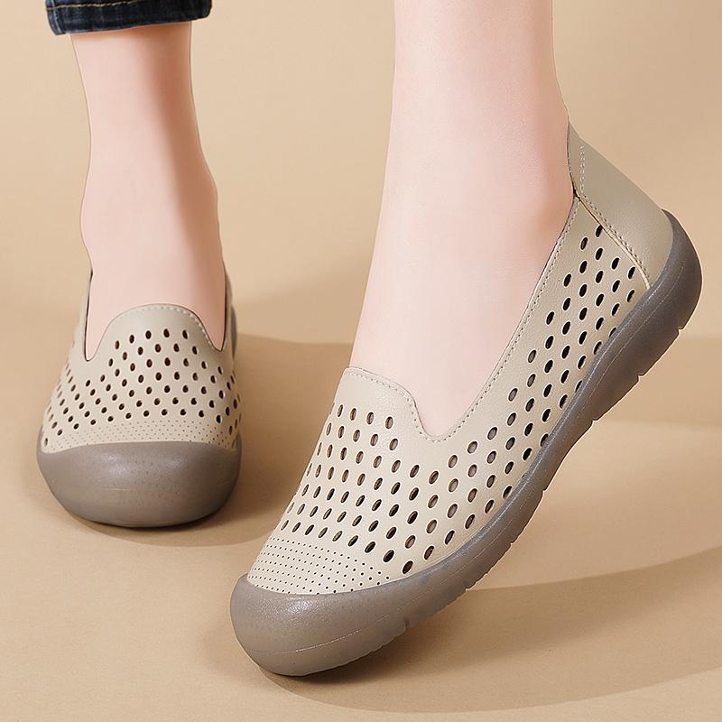 New spring and summer fashion and casual 100% genuine leather breathable flat shoes for women shoes for women