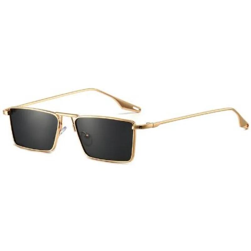 Retro Rectangle Sunglasses Women Metal Frame Vintage Small Frame Sun Glasses Ladies Classic Black Square