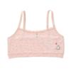 Puberdade Meninas Jovens Sutiã de Treino de Algodão Alça Espaguete Sem Aro Roupa Íntima Canelada Estampa Fofa de Urso de Desenho Animado Bralette Sem Costura com Tiras Top Cropped Rosa M/L