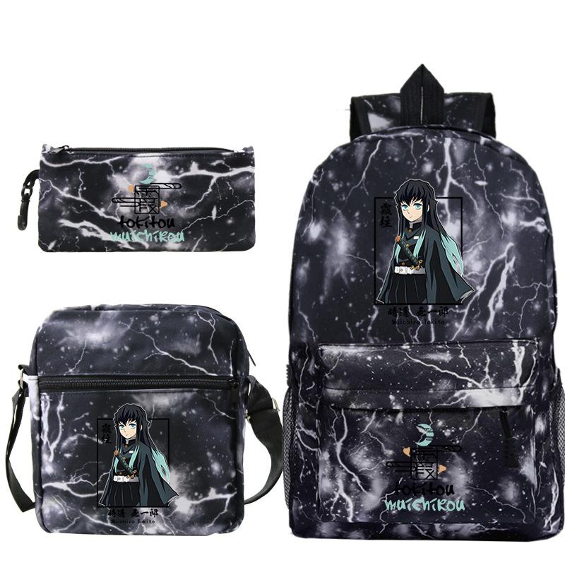 Demon Slayer Ghost Annihilation Blade Primary School Bag New Pencil Case Stationery Set