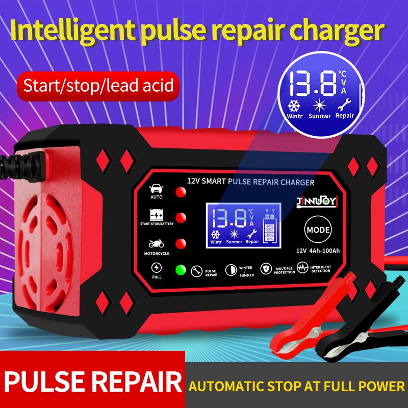 12V 6A Smart Pulse Lead-Acid Battery Charger for Car and Motorcycle