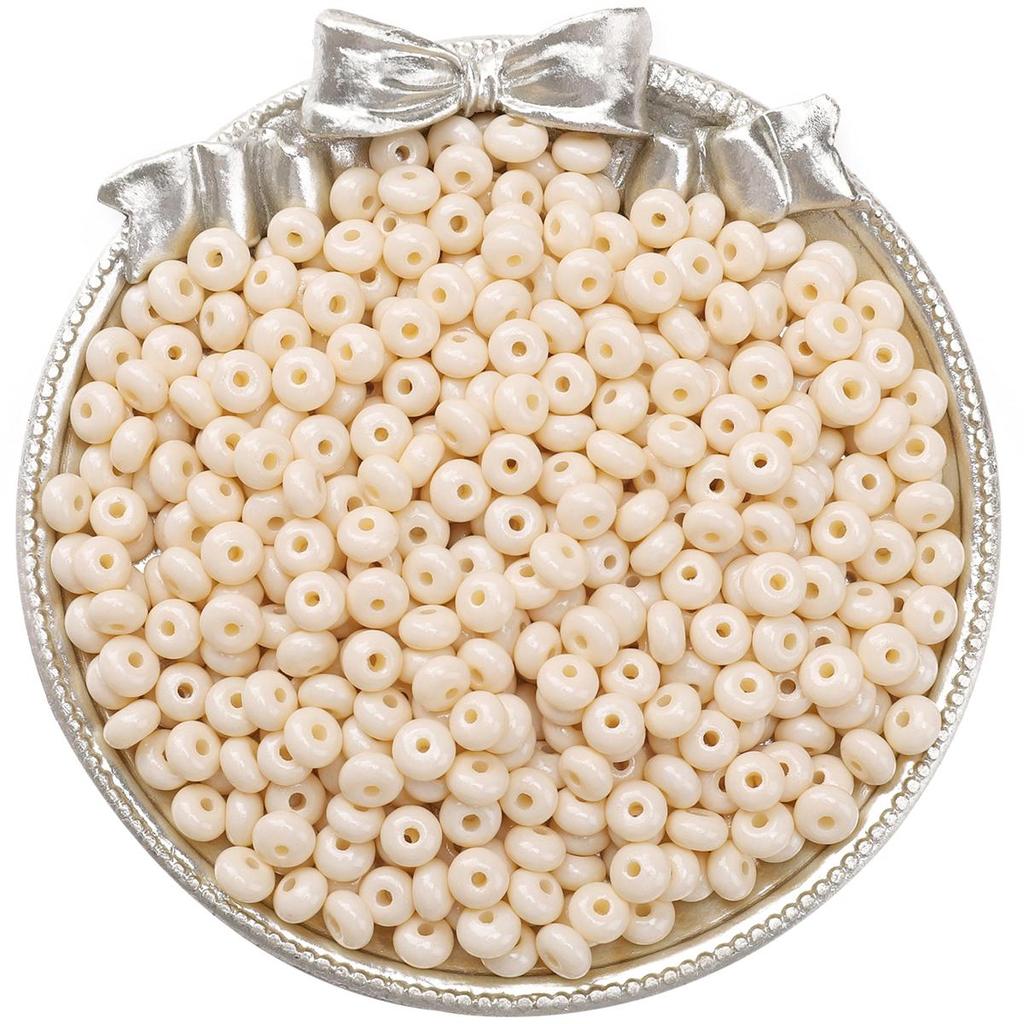 60pcs Bottled Glass Beads Charm Oil Painting Abacus Czech Beads Seed Spacer Beads For Jewelry Making Accessories