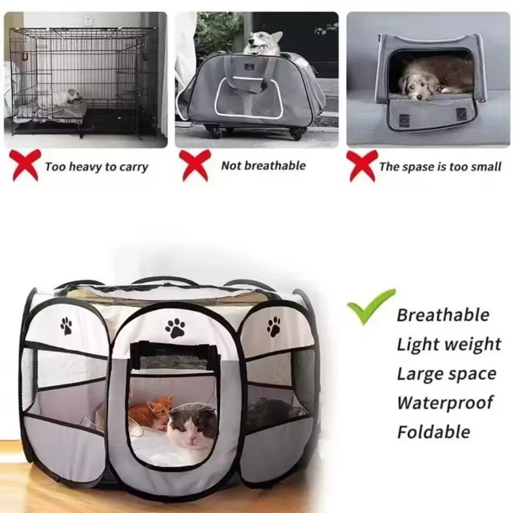 Cat and Dog Delivery Room Pet Octagonal Cage Breathable Fence Pet Tent Foldable Cat and Dog Bed Household Cat Bed Pet Supplies