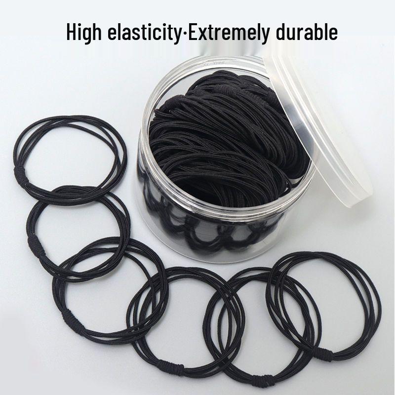 High Elasticity Durable Black Hair Tie – Women's Headwear