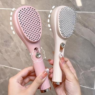 Self-Cleaning Hair Brush Anti-Static Scalp Massage Comb Magic Retractable Hair Comb Detangling Brush Salon Styling Tool Portable