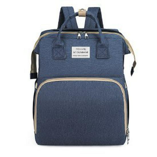 Portable Folding Mummy Bag: Lightweight, Large-Capacity Mother & Baby Backpack with Multi-purpose Bed Feature.
