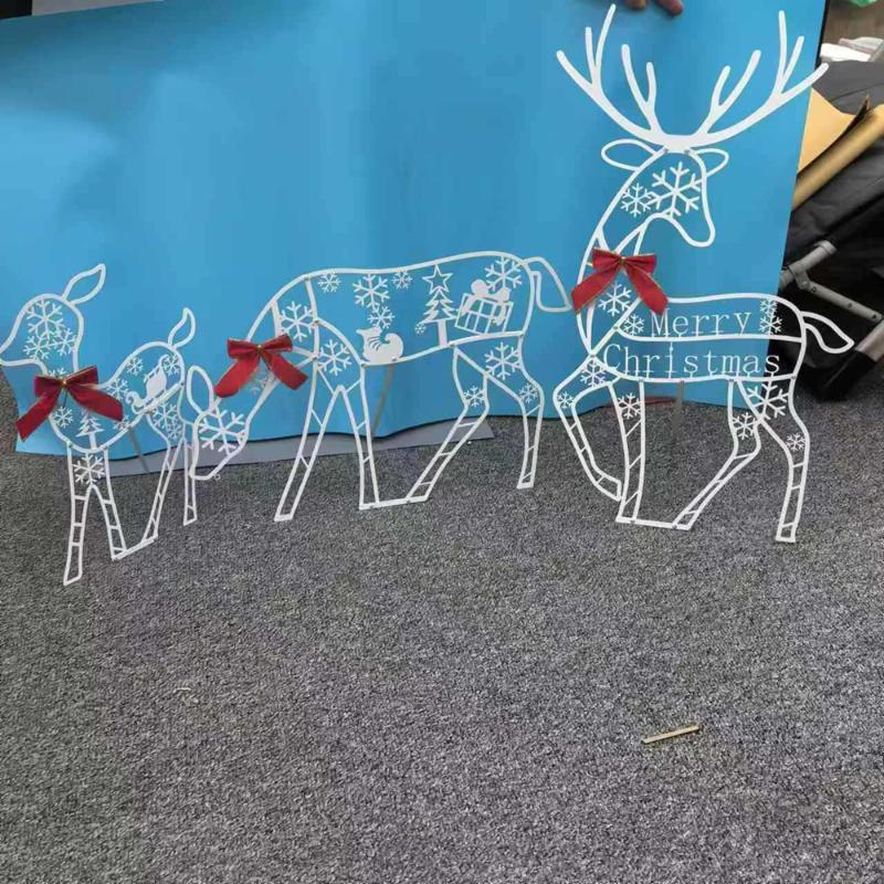 2025 Christmas New Outdoor Decoration Led Light Iron  Deer Horticulture Lawn Decoration  Outdoor Christmas Decoration