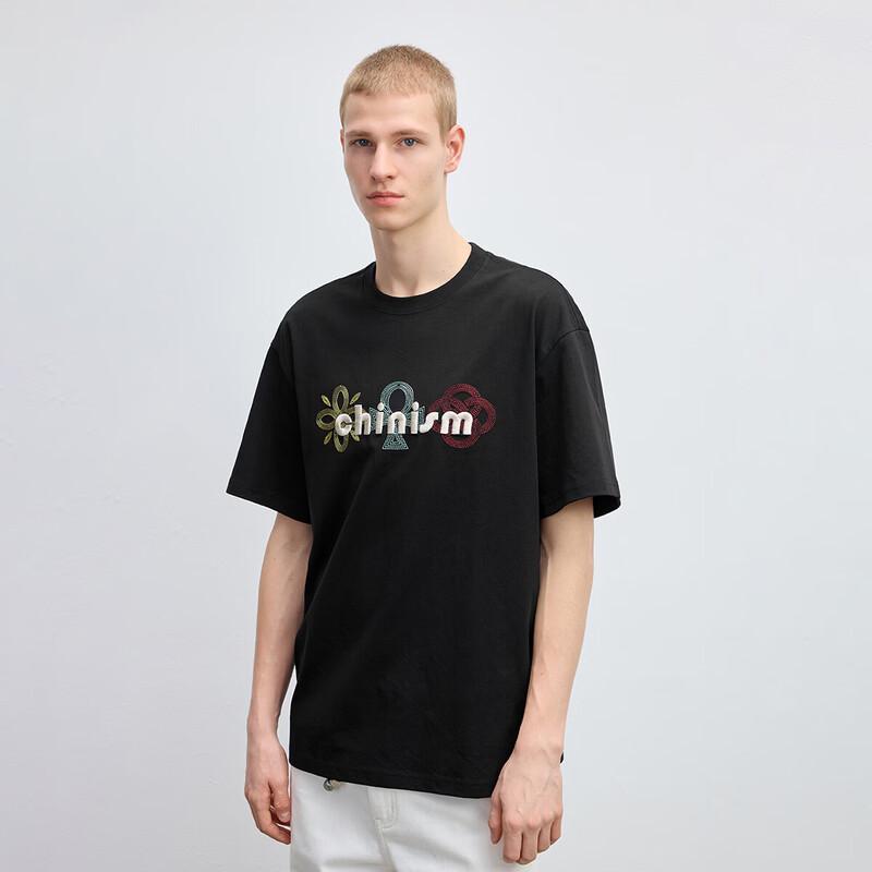 CHINISM Lucky Charm 3D Embroidered Men s Short Sleeve T-shirt L