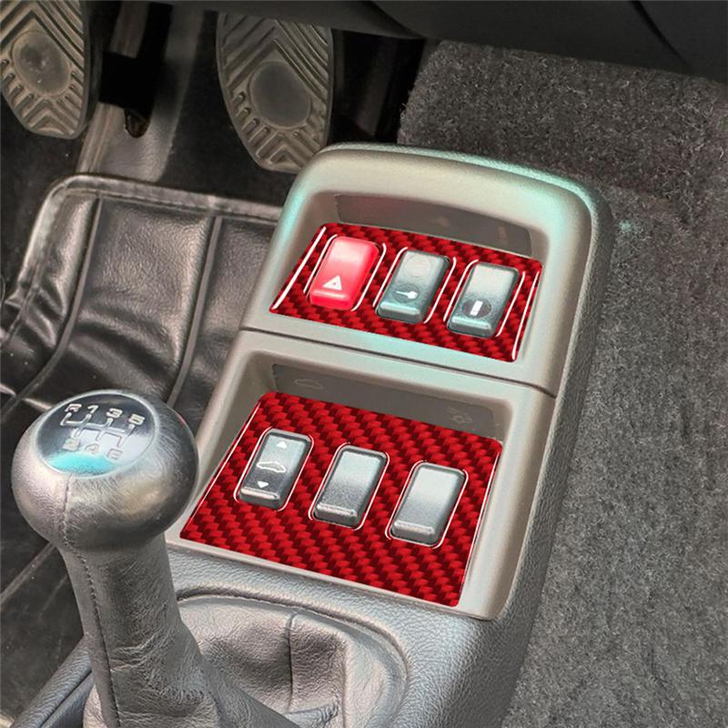2 Pièces Pour 1989-1997 Porsche 911 Autocollants Fibre de Carbone Bouton de Levier de Vitesse de Voiture Cache Garniture Cadre Accessoires Intérieurs