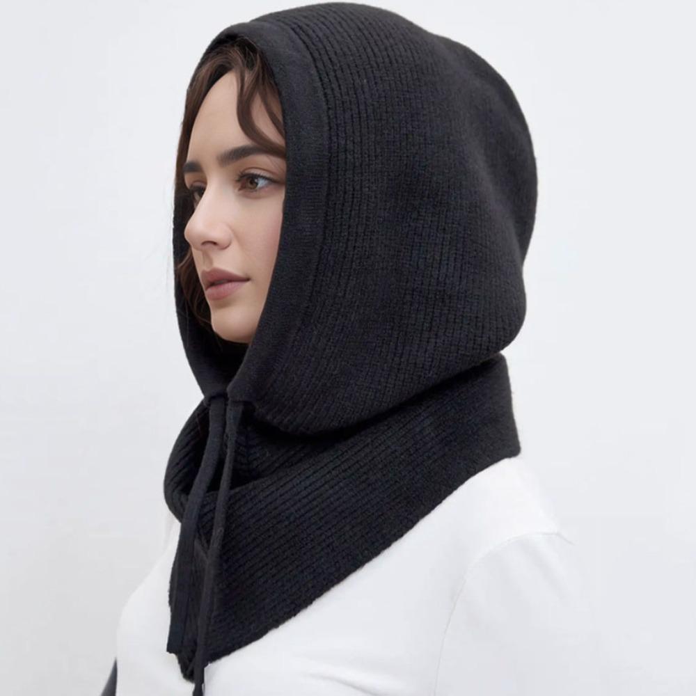 Thickened Balaclava Hat Solid Color Winter Cap Cute Ear Protection Hat  Streetwear