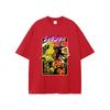 Summer men's Japanese anime JoJo's Bizarre Adventure pattern printed casual 100% cotton short-sleeved T-shirt retro clothing