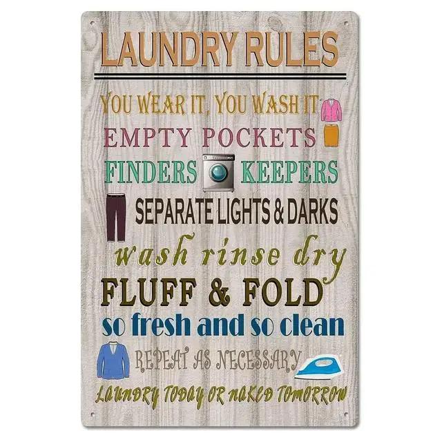 Vintage Metal Tin Signs Plaque Laundry Room Man Cave Home Cafe Bathroom Club Bar Wall Decor Retro Iron Painting Art Posters