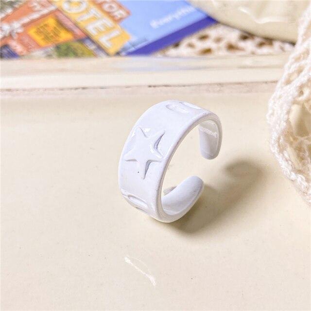 17KM Mode Geometrische Bunte Tropfen öl Ringe Set Für Frauen Mädchen Candy Farbe Metall Hand Bemalt Ringe Geschenke Schmuck