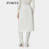 PORTS Women's Cloud White Print Mid-Length Skirt