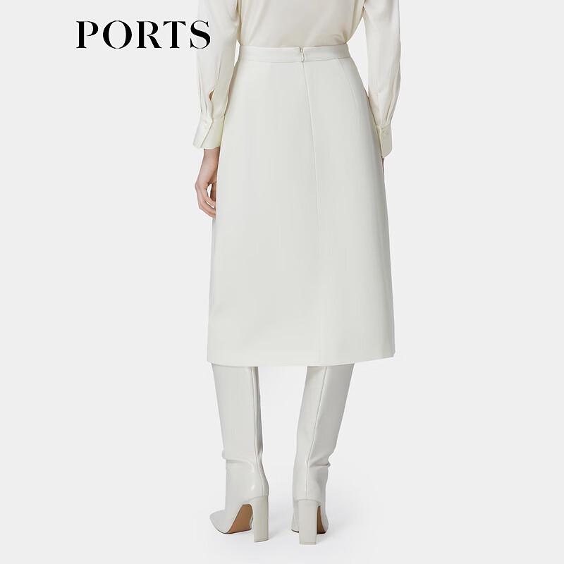 PORTS Women's Cloud White Print Mid-Length Skirt