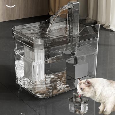 1,5L Katzen-Wasserspender mit Pumpe Gefiltertes Wasser Leise Wasserknappheit Automatische Abschaltung Automatischer zirkulierender Fluss Tränke
