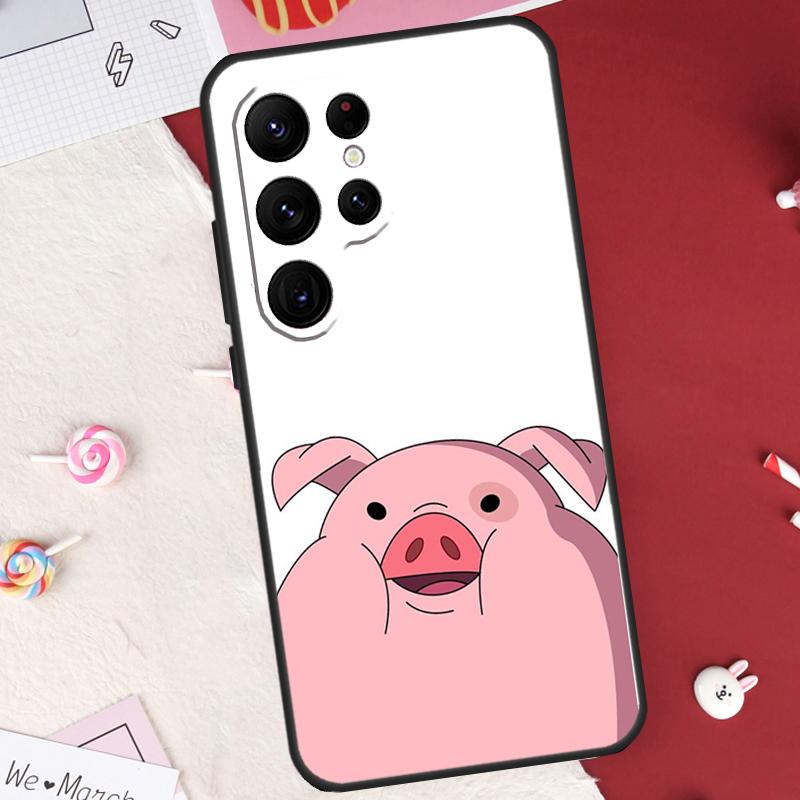 Cute PINK Kawai Pig Case For Samsung Galaxy S24 FE S20 FE S21 S22 S23 S25 S26 Ultra S10 Plus S25 FE Cover Shell