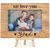 DETIHO Dad Picture Frame, Father's Day Picture Frames, Best Daddy Ever Gift,Birthday Gifts, We Love You Dad Photo Decor, Fit 4x6 Photo Wooden