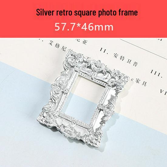 Retro Cream Glue Epoxy Resin Miniature Photo Frame DIY Dollhouse Accessories