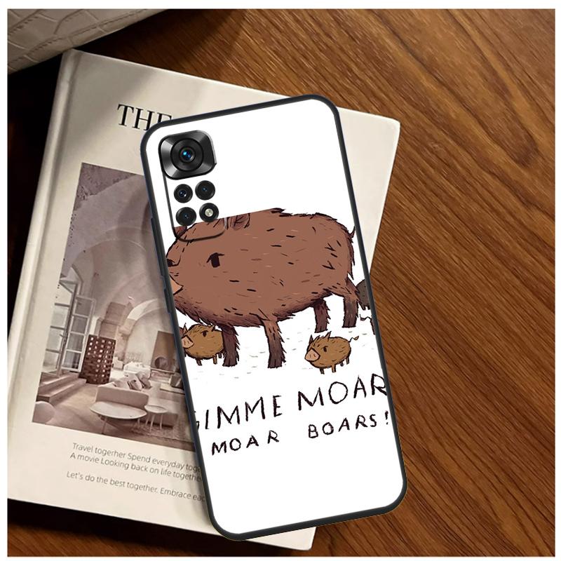 Cute Wild Boar Funny Cartoon Case For Xiaomi Redmi Note 13 9 10 11 12 14 15 Pro Plus Cover For Redmi 15 C 12C 13C 14C 10C