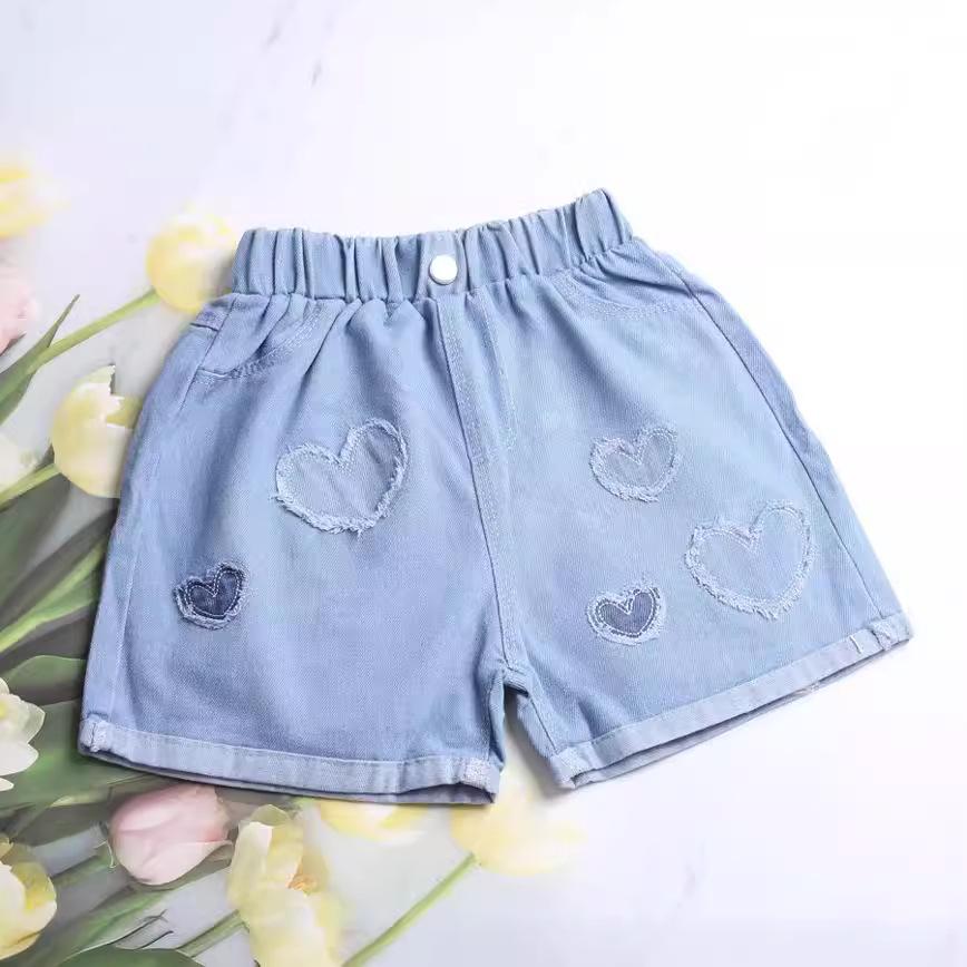 Trendiga sommarjeansshorts för flickor för barn - Moderiktiga ytterkläder för mellanstora och stora barn